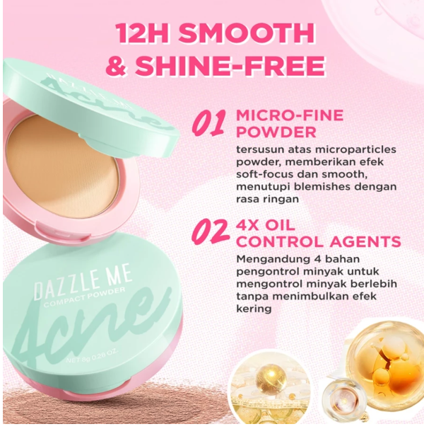 HEBE Beauty Style DAZZLE ME Acne Armor Flawless Flex Compact Powder W01 Light Ivory