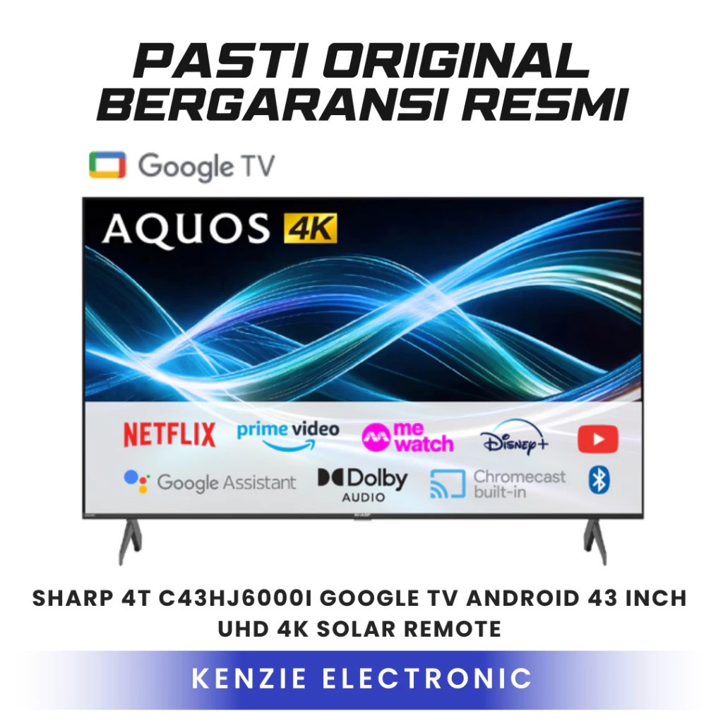 SHARP 43 inch 4K Frameless Google TV 4T-C43HJ6000i