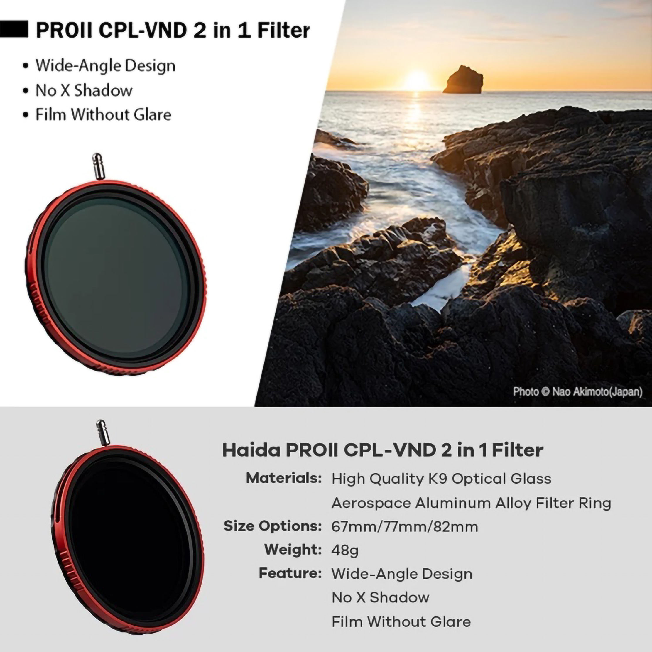 Haida Haida PRO II CPL-VND Filter Lens