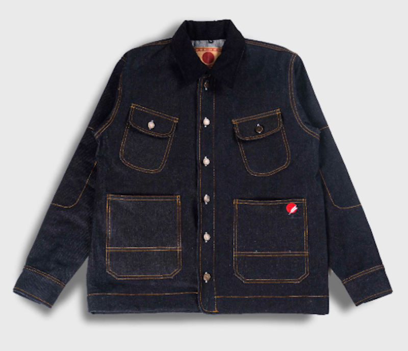 FUJI1995 X Distin Denim Black Indigo Chore Jacket 4