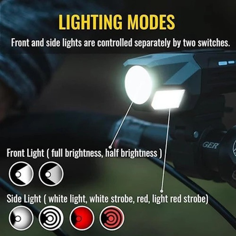 OFEEL Lampu Depan Sepeda Tenaga Surya Headlamp 2