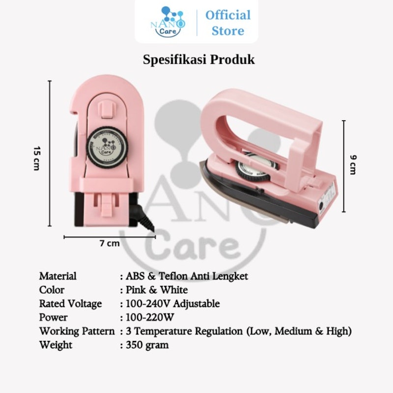 NANO Care Setrika Lipat Mini Traveling 2
