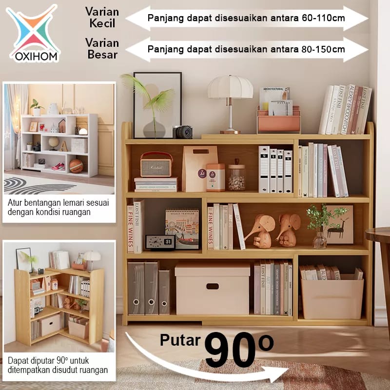 Oxihom Lemari Kayu Pajangan Lipat Sudut