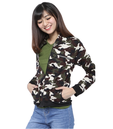 Jaket Bomber Army Wanita ｜ 0971