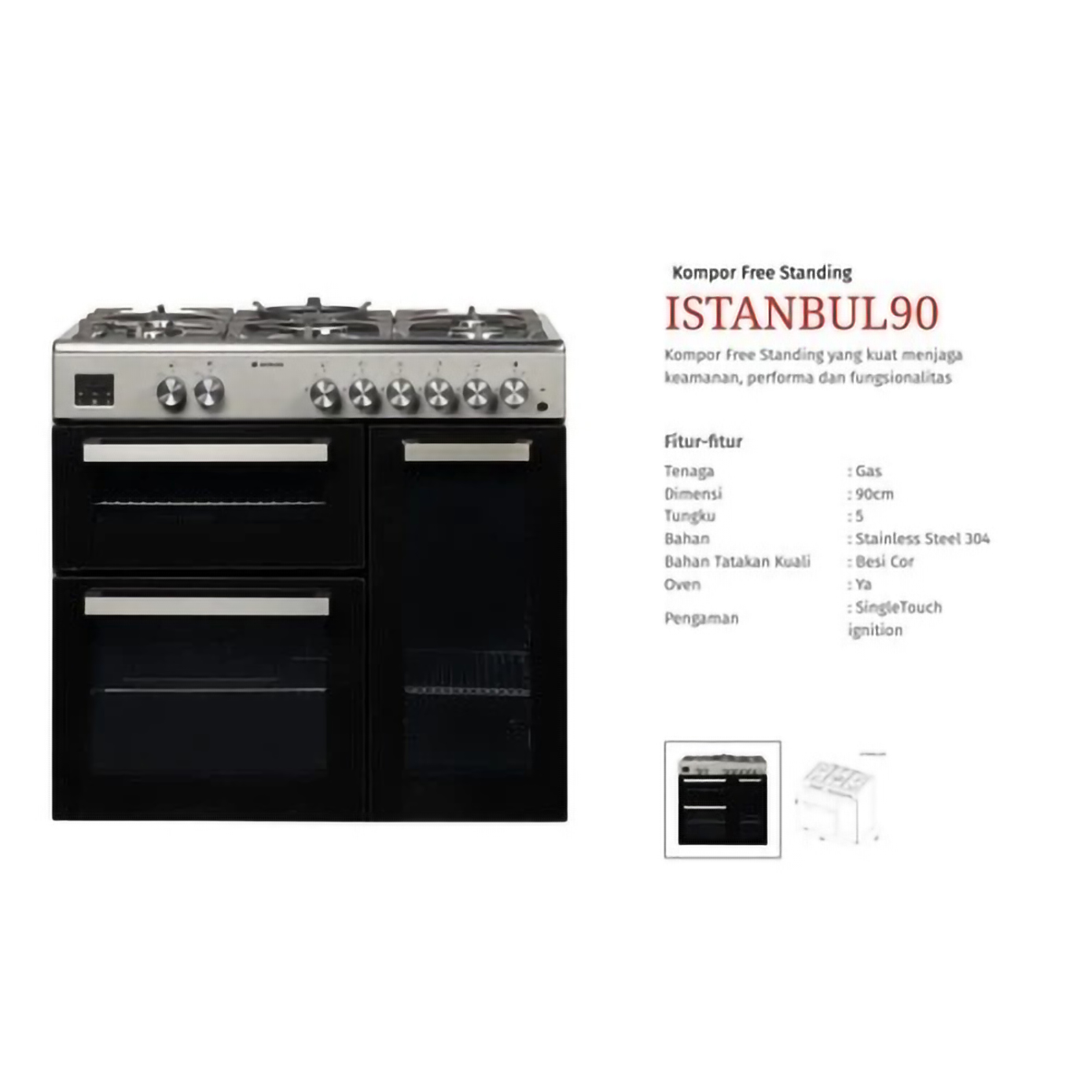 Tecnogas Azalea Kompor Freestanding  ISTANBUL90