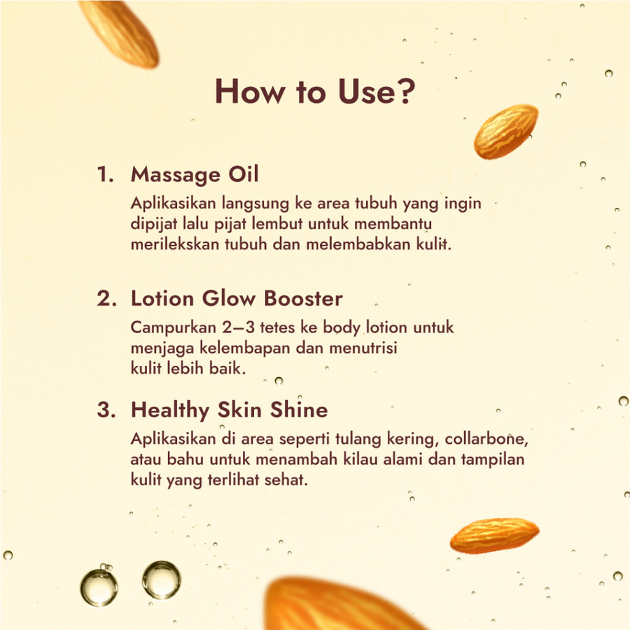 Pillar Brite Care Buttered Almond Dry Body Oil 60% Cold Pressed