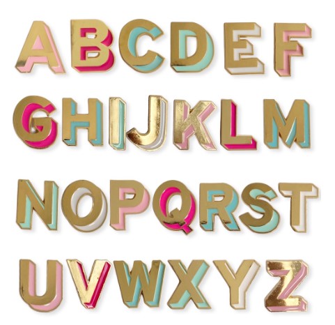 Scoop Ideas Pin Enamel Huruf