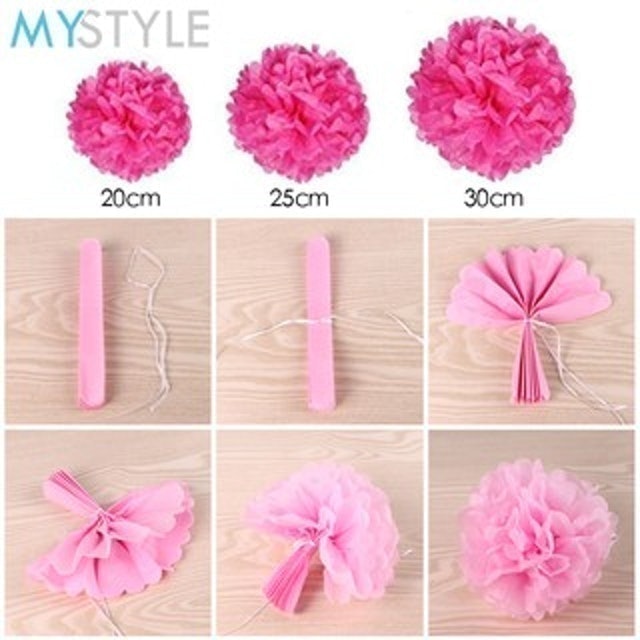 Pompom Kertas Bunga Krep 3