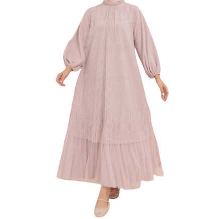 HijabChic Syahira Pink Nude Dress