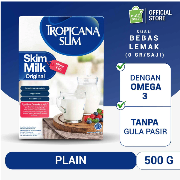 Nutrifood Tropicana Slim Skim Milk Fiber Pro Original 