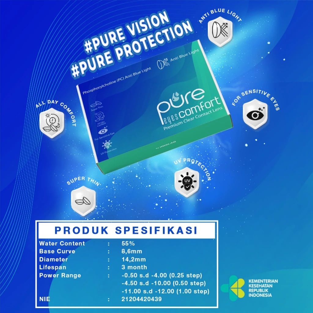 Iris International Pure Eyes Comfort Premium Clear Contact Lens