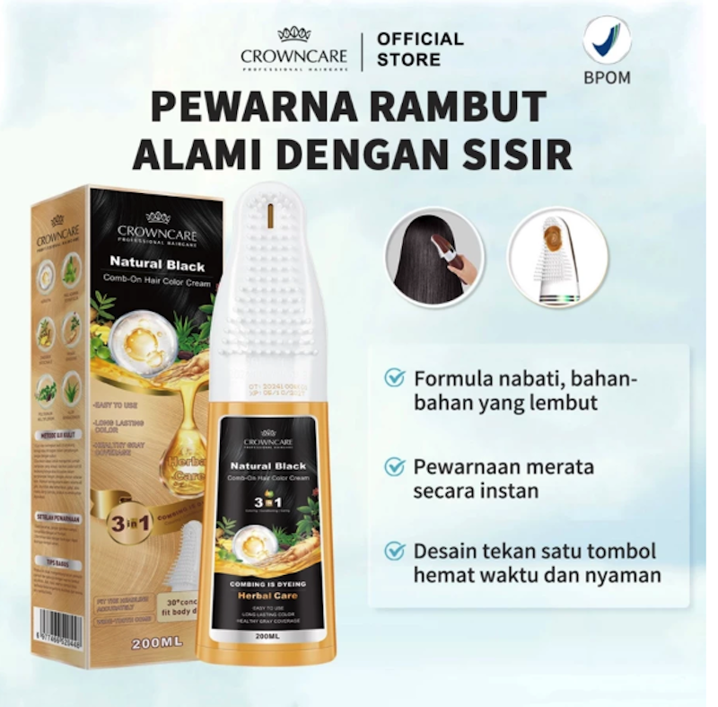 CrownCare Comb-On Hair Color Cream Chesnut Brown 3