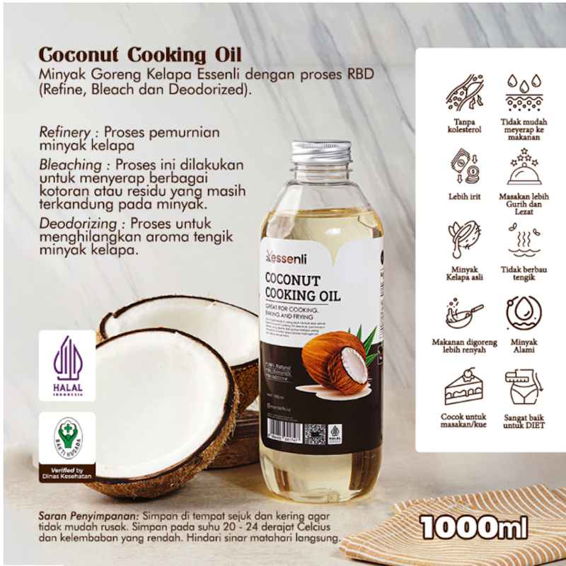 Essenli Coconut Cooking Oil 1 Liter 2