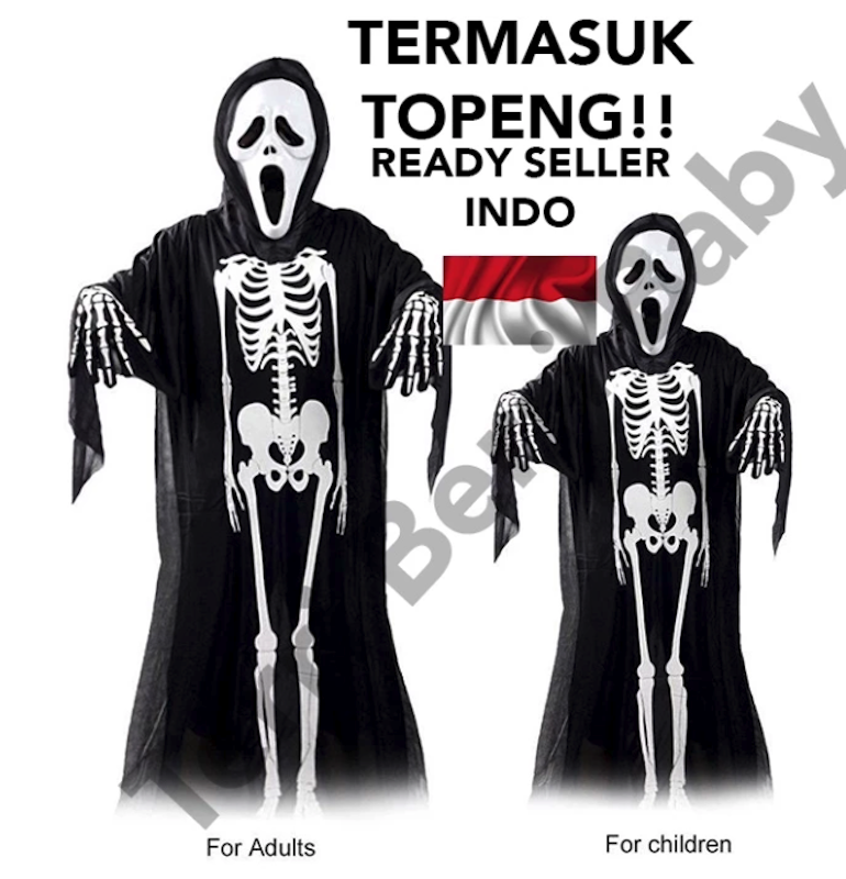 Kostum Halloween Tengkorak Scream 3