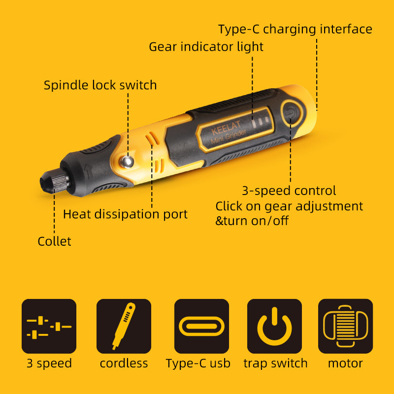  KEELAT Mini Grinder 57 Pcs KCMG02
