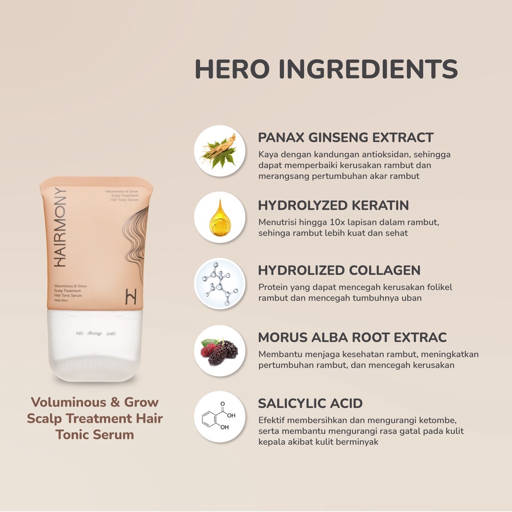 Megah Cantika Indonesia Hairmony Voluminous & Grow Scalp Treatment Hair Tonic Serum