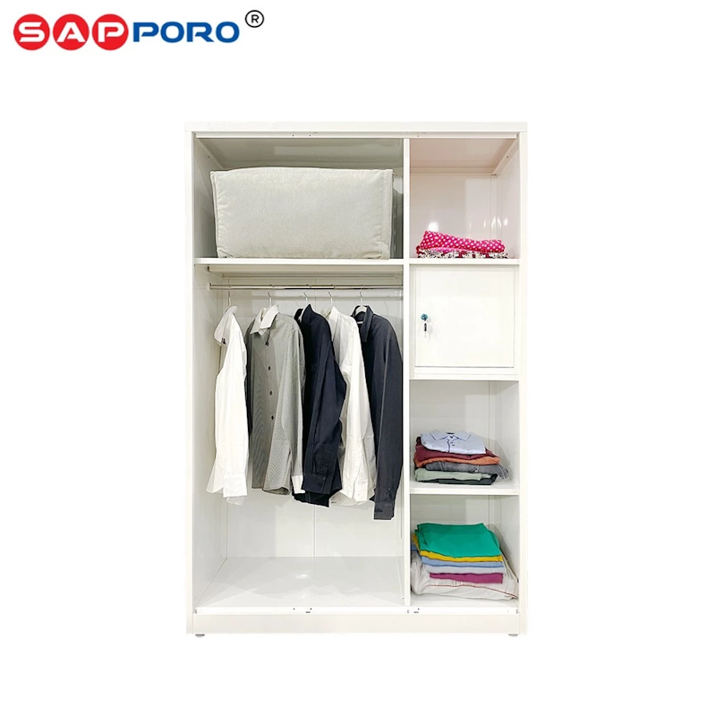 SAPPORO BOLOGNA Lemari Pakaian Besi 3 Pintu Maple 5