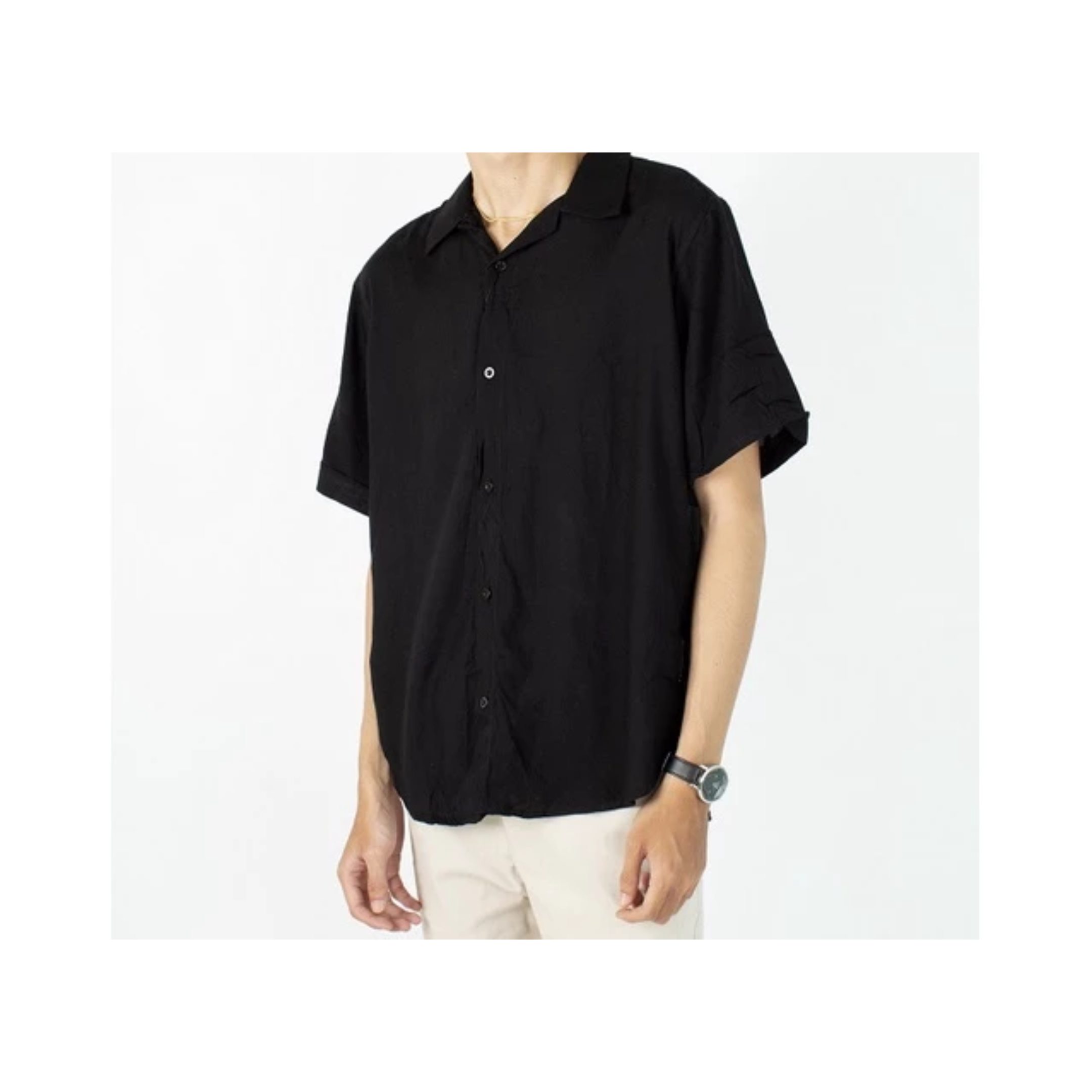 Fortklass Tekno Indonesia FortKlass Kemeja Rayon Polos Pria Lengan Pendek