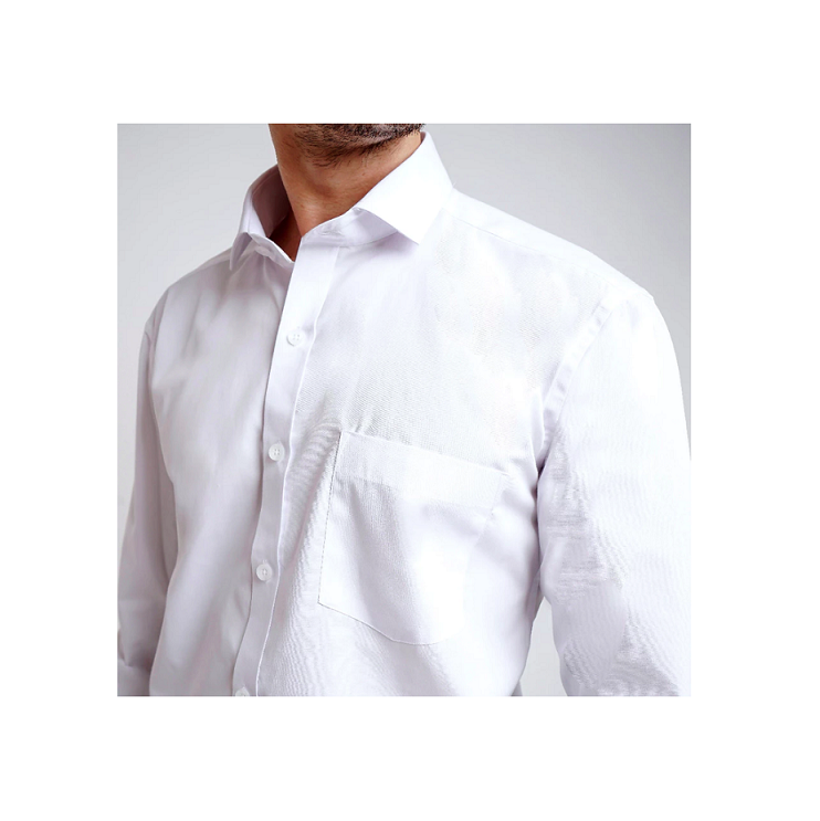  BOSS Kemeja Polos Pria Lengan Panjang Putih Reguler Fit