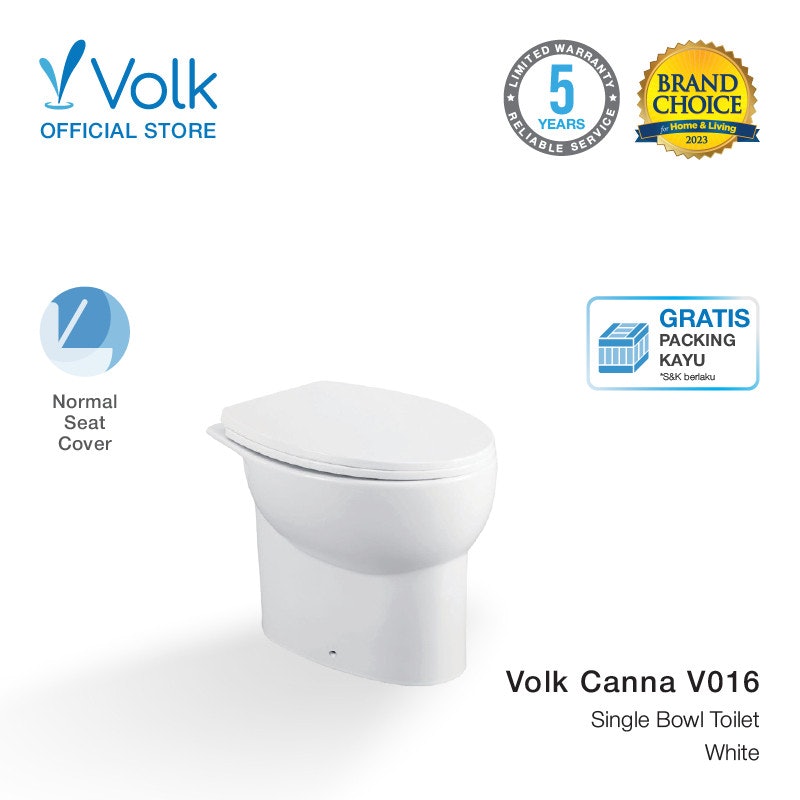 Volk Canna V016 Single Bowl Toilet White 3
