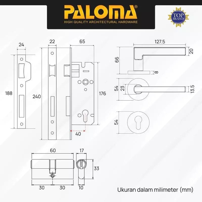 Paloma Luzern Stainless Steel SUS 304 Lever Handle Roses 4