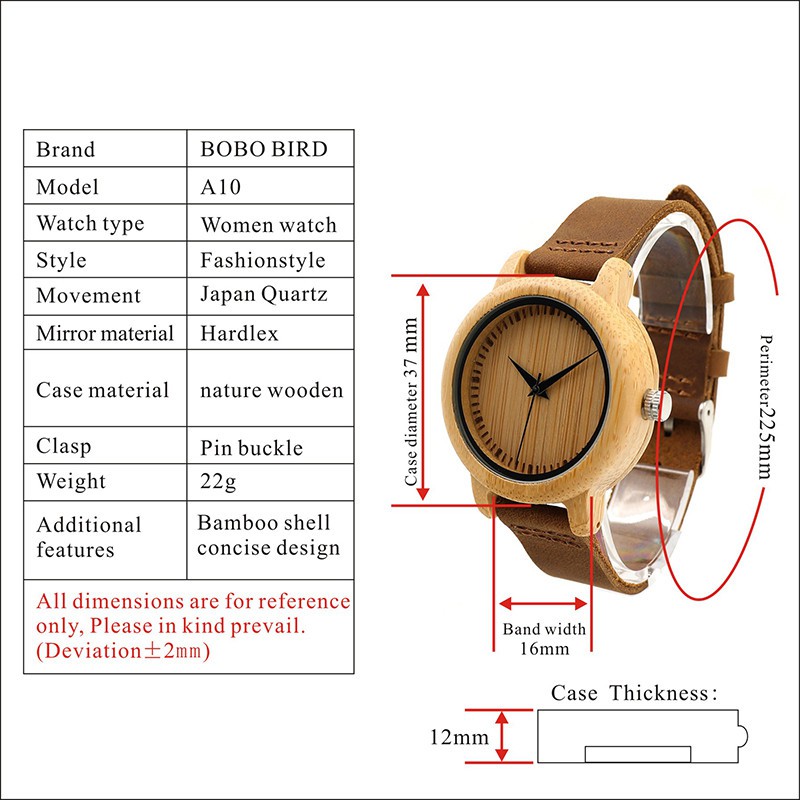 BOBO BIRD Jam Tangan Kayu Wanita  A10