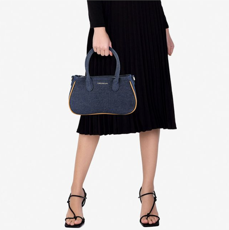 Diana Top Handle In Denim 4