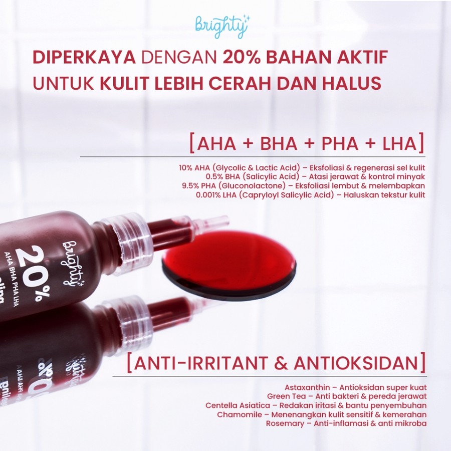 Brighty Global Sinergi​​  Brighty 20% AHA BHA PHA LHA Peeling Solution