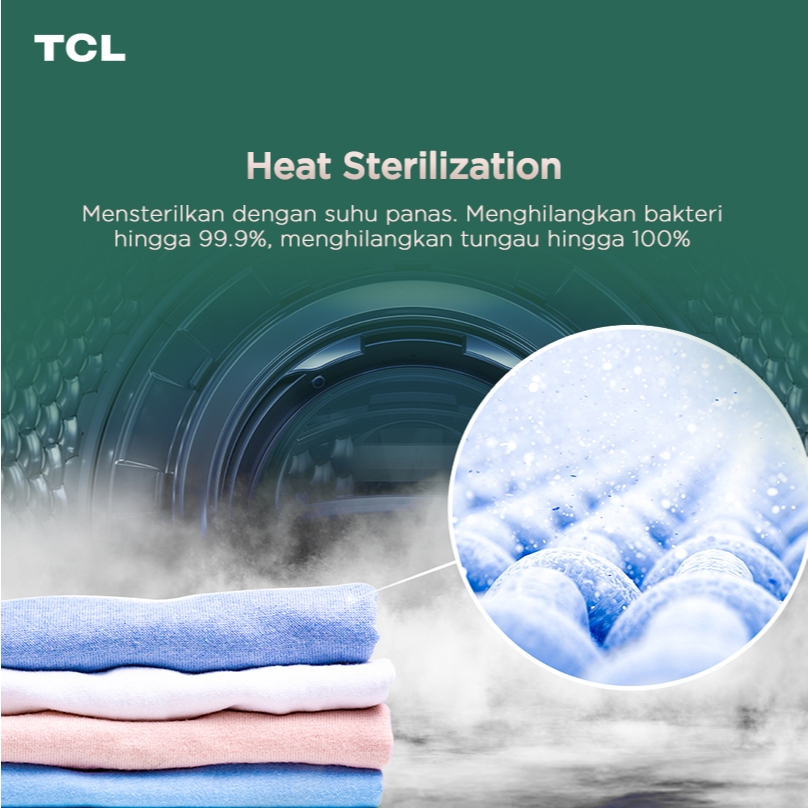 TCL Technology TCL Ecorora Mesin Cuci Front Loading Washer Dryer 10,5 Kg TWD105-C22DG