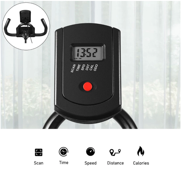 OneTwoFit Health & Fitness OneTwoFit Spinning Bike with LCD Monitor