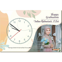 Jam Dinding Kotak Custom Kado Wisuda