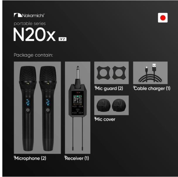 Berkah Audio Perkasa Jaya Nakamichi Microphone Wireless Portable New N Series N20x