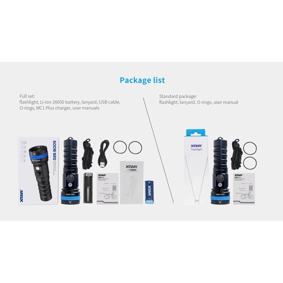 Shenzhen XTAR Electronics XTAR Scuba Diving Torch D26-1600