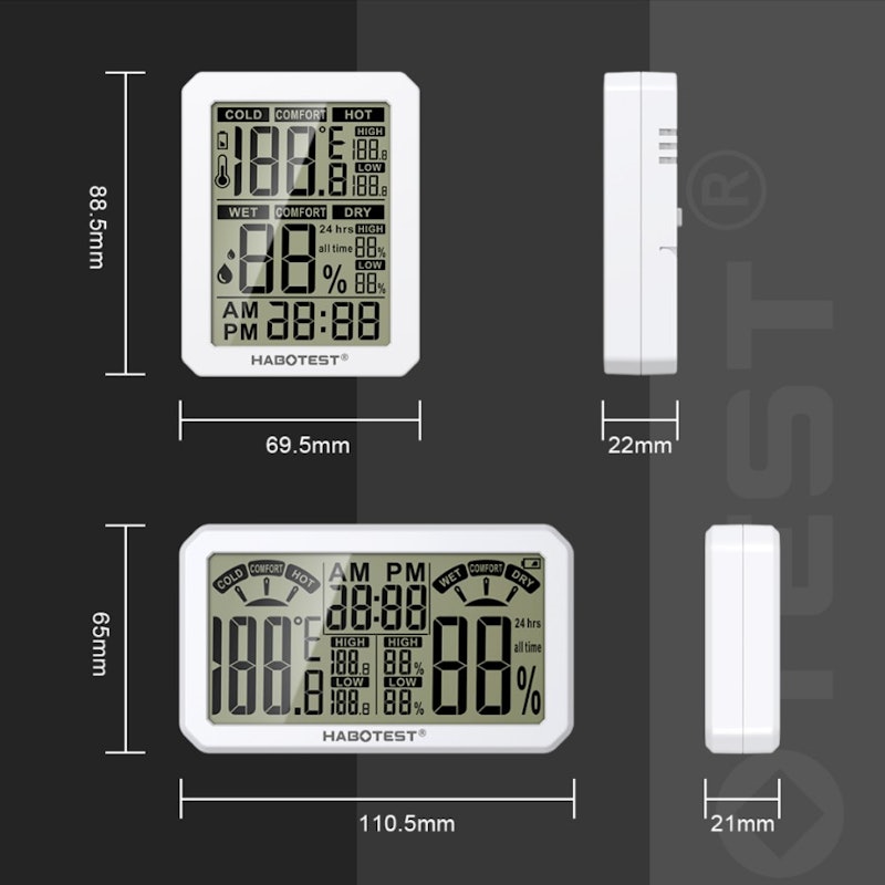HABOTEST Hygrometer Thermometer Humidity Meter 2