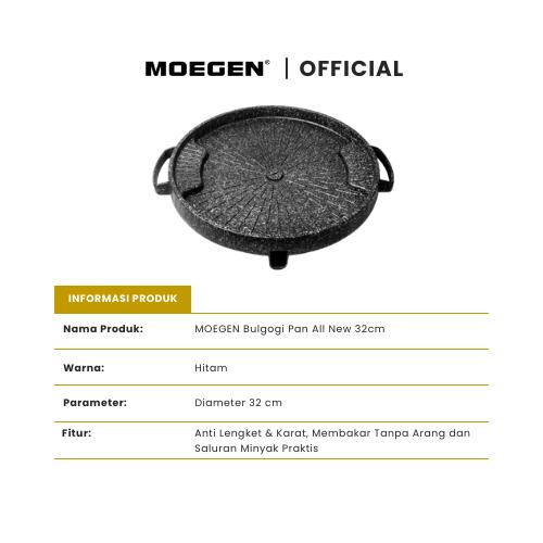 Wenzhou MOGEN Electric MOEGEN Bulgogi Pan 32 cm dengan Tutup Kaca dan Kompor
