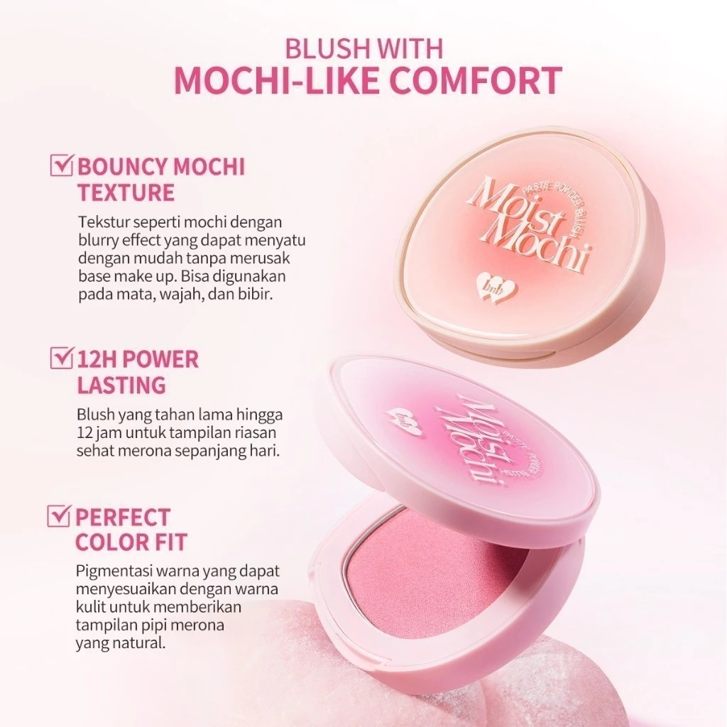 HEBE Beauty Style Barenbliss Moist Mochi Paste Powder Blush 01 Berry Lava