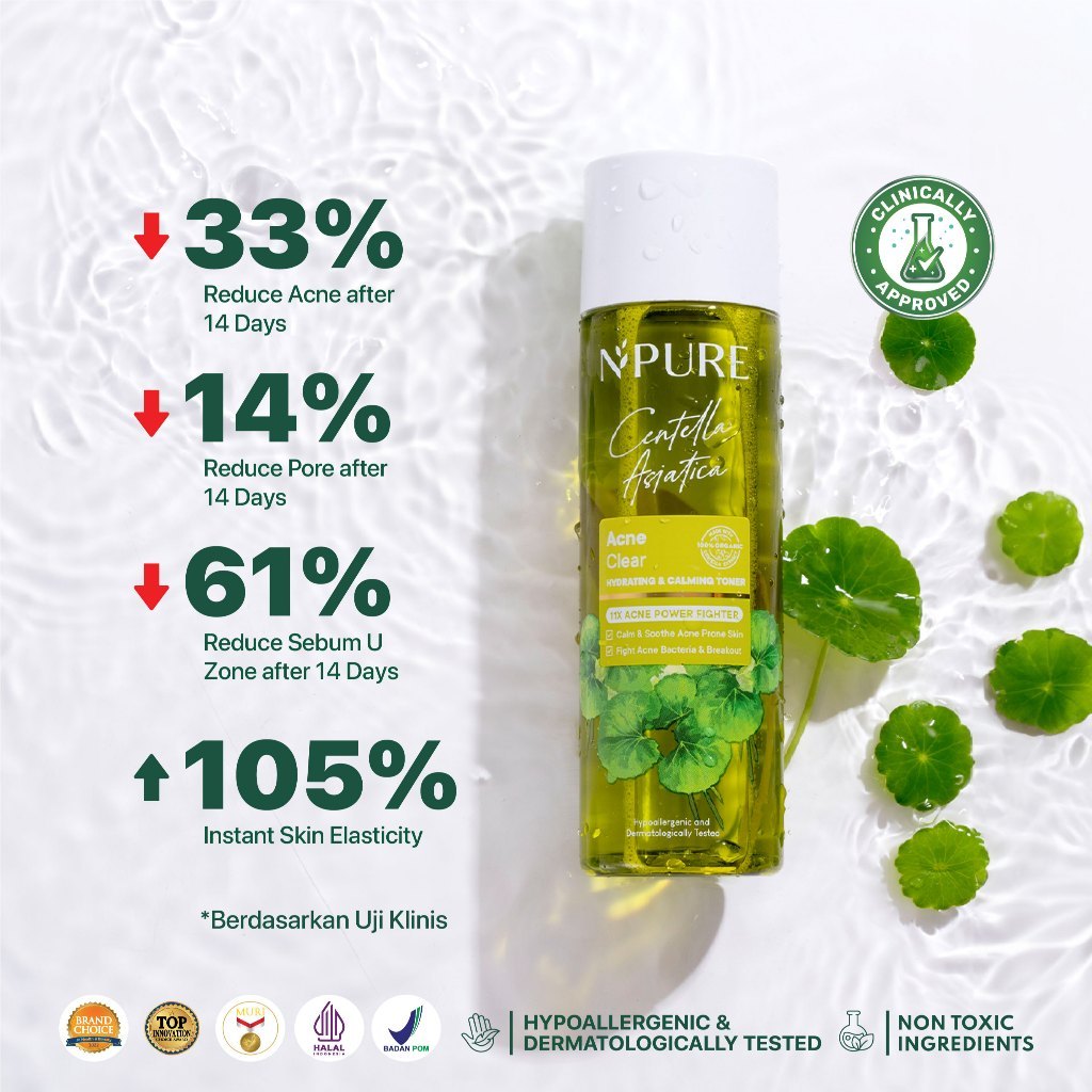 Natural Kosmetindo N'PURE Acne Face Toner Centella Asiatica