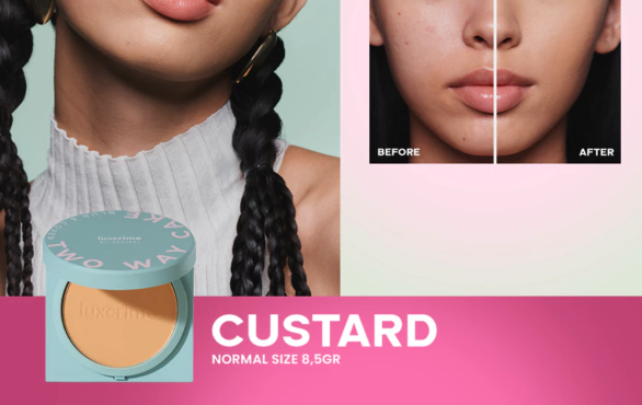 Luxury Cantika Indonesia Luxcrime Blur & Cover Two Way Cake Oil Control Custard