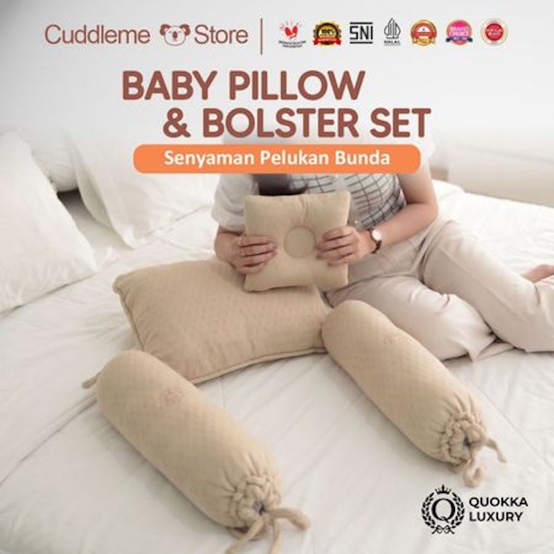 Quokka Luxury By CuddleMe Baby Pillow & Bolster Set 2