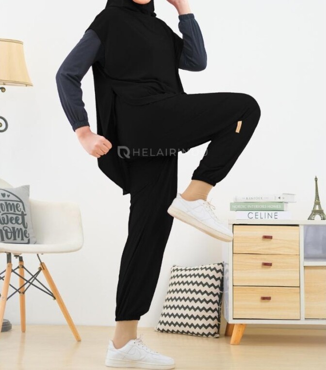  HELAIRINDU Setelan Hijab Olahraga Wanita 