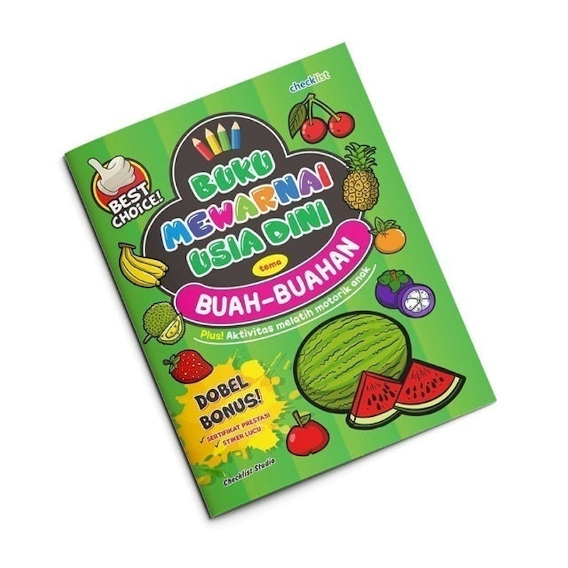 Buku Mewarnai Usia Dini Tema Buah-buahan 1