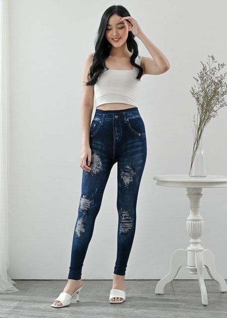 Denim Legging Levis Celana Legging Jeans Wanita Jumbo Size 31-34