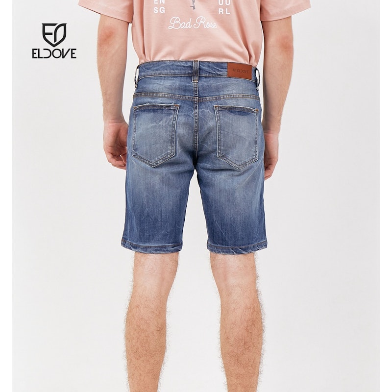 Eldove Short Denim Pants Ripped Medium Blue 3
