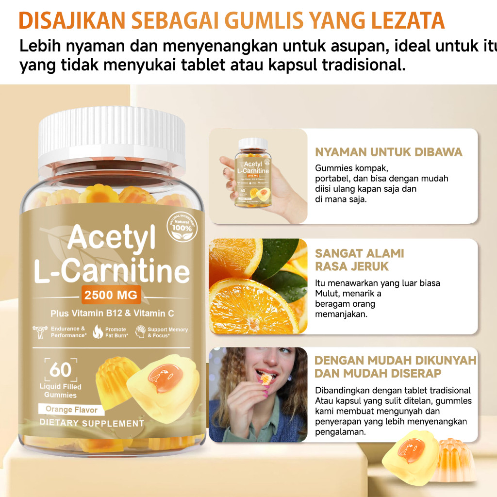  Ozmolts Acetyl L-Carnitine Plus Vitamin B12 & C
