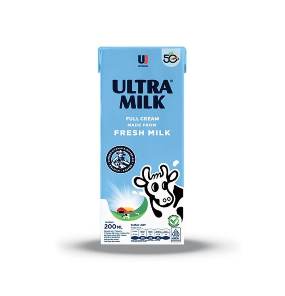 Ultra Milk Susu UHT Full Cream 200 ml (1 karton)