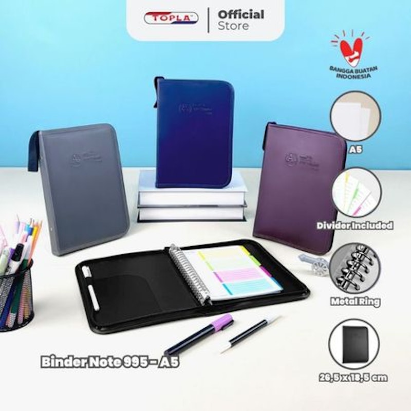 Topla Binder Notebook A5 Leather Binder Note Resleting 3