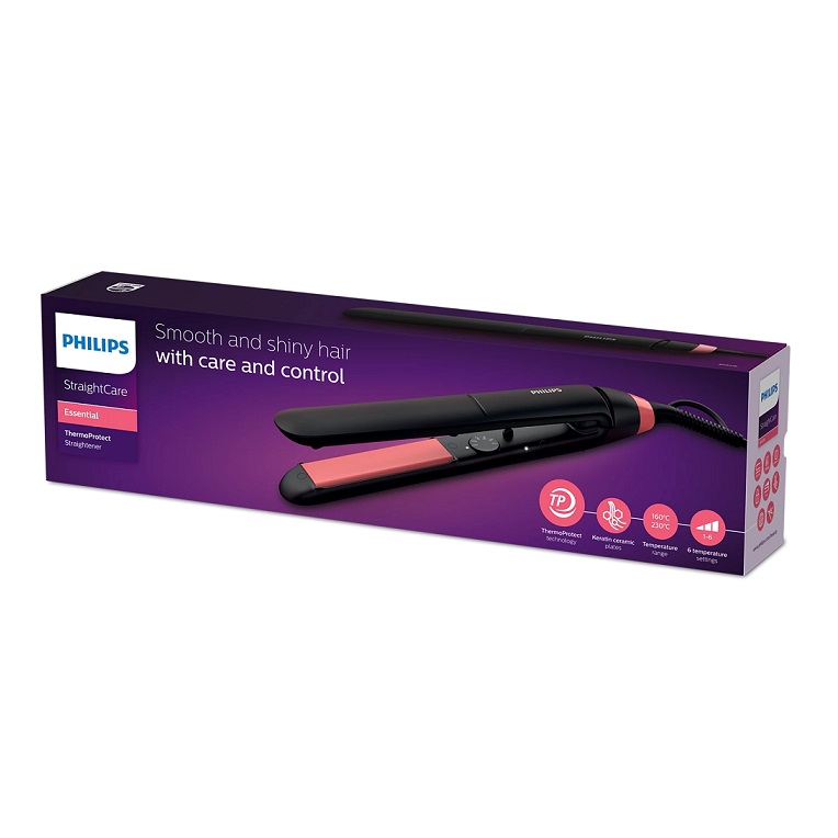 Philips Electronics Philips StraightCare Essential Pelurus Rambut ThermoProtect BHS376/00