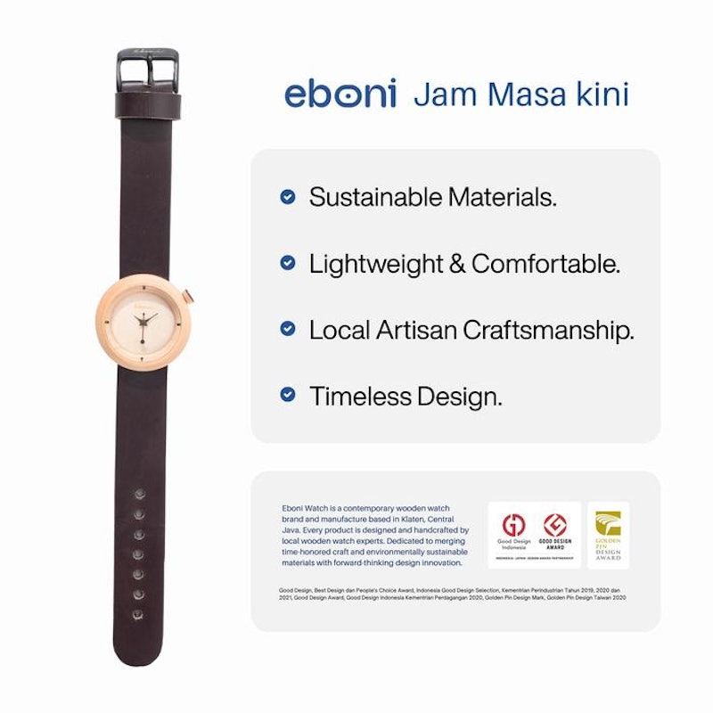 Eboni Jam Tangan Kayu Mini Maple 1.0 Series 4