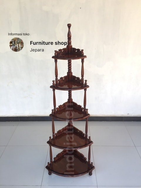  Rak Sudut Hiasan Kayu Jati