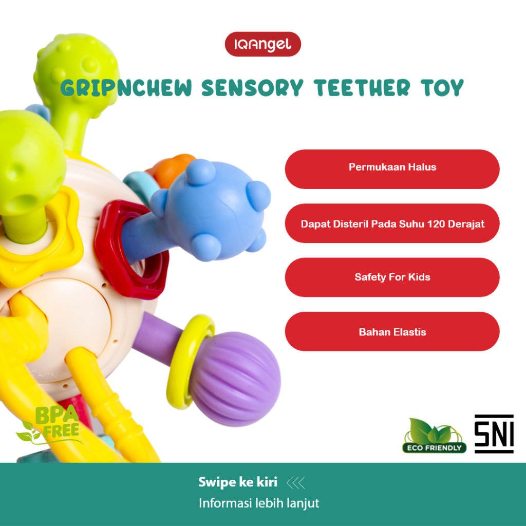 Kreasi Sukses Makmur IQAngel Gripnchew Sensory Teether Toy